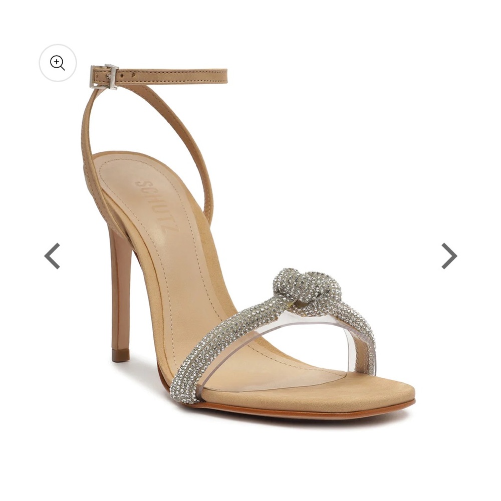Brand new Schutz peaky nude jeweled sandal 5.5